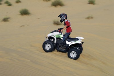 quad bike in the desert